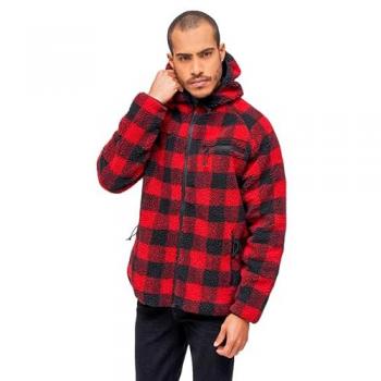 Veste mi-saison Brandit Teddyfleece Worker Rouge-Noir S à XXL