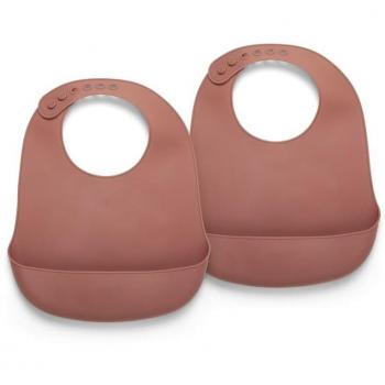 Bavoir bébé en silicone Tex Mahogany
