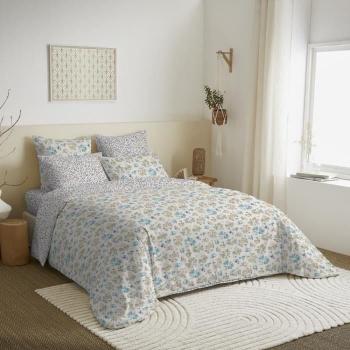 King Size Pack complet : Housse de couette réversible Tanya cyan 180x200 cm