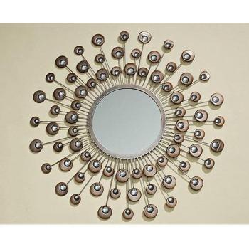 D82 Spiegelwand mit Metallrahmen und Glasfront