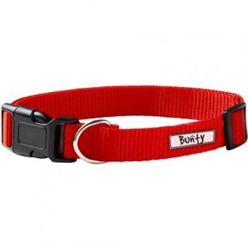 Red Small Dog Puppy Collar with Buckle & Clip for Lead, Adjustable Soft Fabric