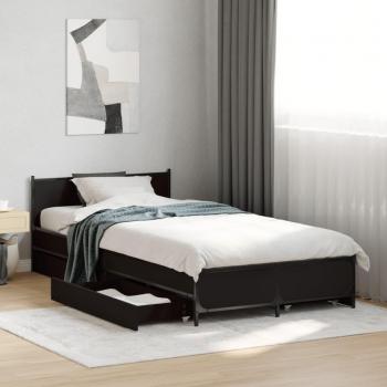 Giroletto con Cassetti Nero 90x190 cm in Legno Multistrato Vidaxl 87915