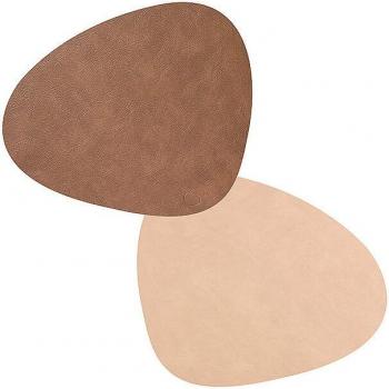 LIND DNA Platzset Curve L Double 37x44cm Sand Braun / Nupo Cloud