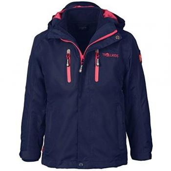 Wasserdichte 3‑in‑1 Kinderjacke Myrdal (Trollkids) – Marineblau & Pink – 104
