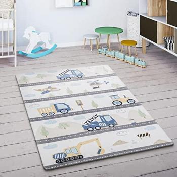 Tapis Motif Enfant Rue et Nuages 155x230 cm