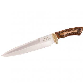 Lame MUELA 228 mm double tranchant – Bois hêtre stabilisé, Laiton RECOVA