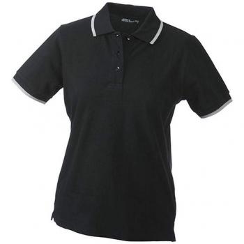 James and Nicholson Women's Tipping Polo (XXL) (Black/Silver)