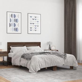 Vidaxl Lit cadre chêne marron 120x190 cm sans matelas