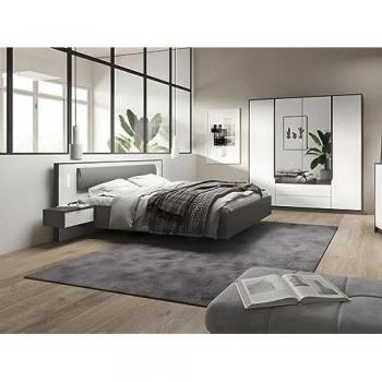 VENTE-UNIQUE Komfortbett mit integrierten Nachttischen & LEDs