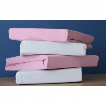 Dudu N Girlie Travel Cot Cotton Jersey Fitted Sheets, 65 x 95 cm