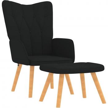 Poltrona Relax con Poggiapiedi Nera in Tessuto cod mxl 16009