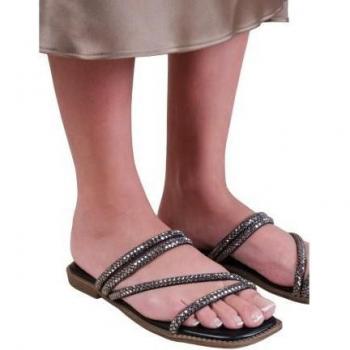 Where's That From Women's Elegant Gold Diamante Sandals Size 3 UK