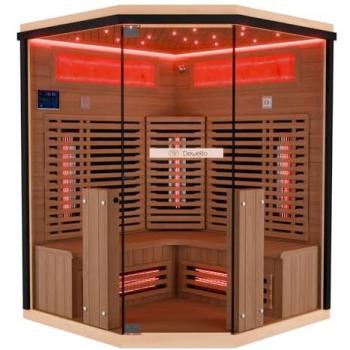 Dewello Infrarotsauna KENORA für 2-3 Personen aus hochwertigem Hemlockholz