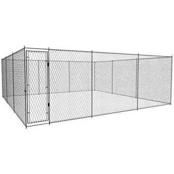 Perrera de exterior de acero galvanizado color Plateado