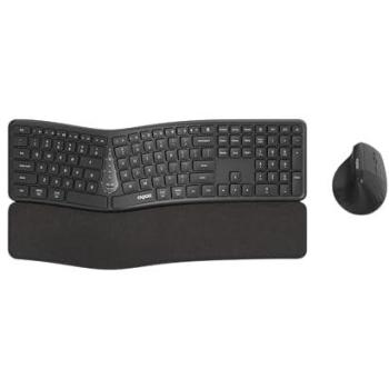 Set de Oficina Rapoo 13092: Teclado + Ratón 2,4 GHz, Negro/Blanco