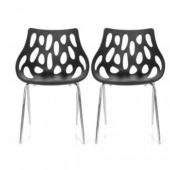 HJH 723054 Besucherstühle (2‑Pack) – Kunststoff, schwarz
