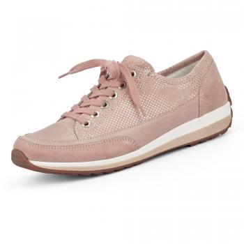 Hampton Damen-Schnürschuh Ara Trend 12‑24715‑35 – Leder‑Innen­sohle, Luftpolster, rosé/metallic, 7 ½