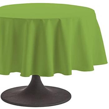 Nappe en coton verte brocoli 180x180 cm, traitée Teflon, Made in France