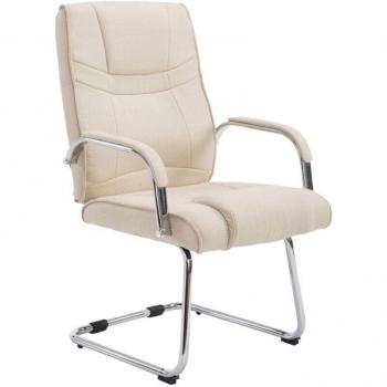 Sillón de Oficina Reforzado, Tela Crema, 180 kg