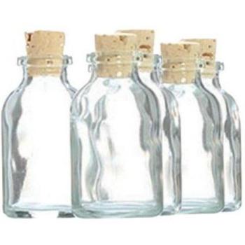 Bottiglie di Vetro 6cm – Set Creativo 5 pezzi con Tappo Sughero