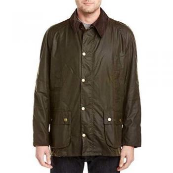 Men's Barbour Ashby Wax Jacket with Olive Cotton, Size Large