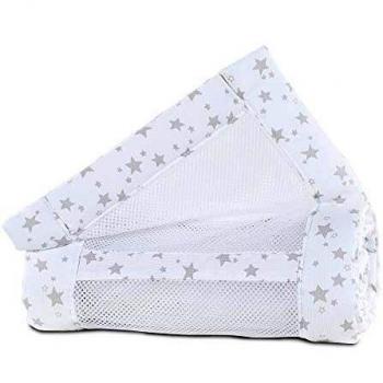 Babybay Nestchen Mesh-Piqué Original, perlgrau mit Sternen