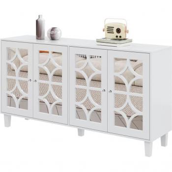 Specchio Bianco Okwish Maniglie in Cristallo