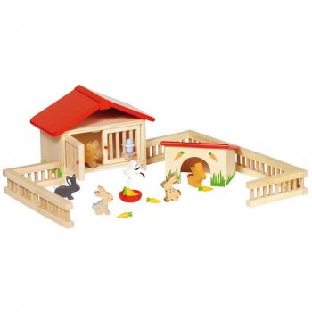 Goki Clapier à Lapins en Bois pour Maison de Poupée