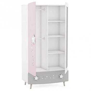 BEFARA Grau-Rosa Garderobe für das Kinderzimmer