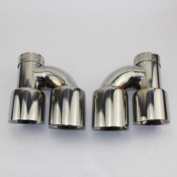 Double Outlet H-Type Tailpipe 304 Stainless Steel for E46 E90 E63, 180mm Length