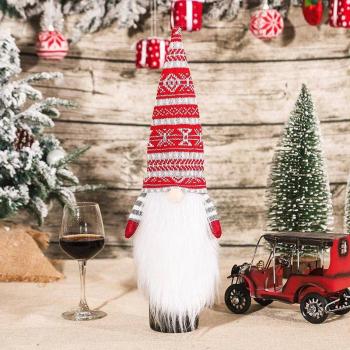 Knitted Woolen Christmas Doll Wine Bottle Cover