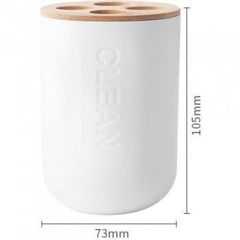 ONEUP Bamboo Soap and Toothbrush Holder Set