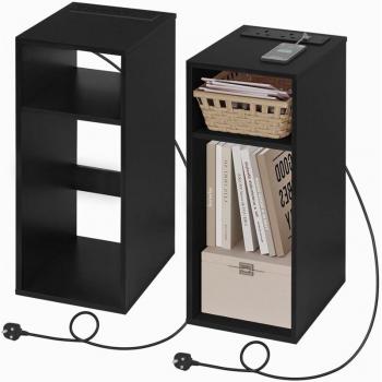 Bureau Woltu – Table de nuit double porte‑porte avec ports USB