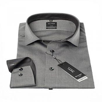 Camicia OLYMP Sera Nera con Tono Grigio