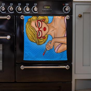 Blue Lips Pop Art Hand Towels