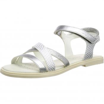 Geox J Sandal Karly Girl, Zeppa Bambina, Argento