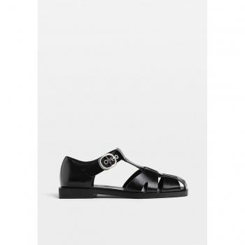 Stradivarius Women's Cage Sandals Black 5