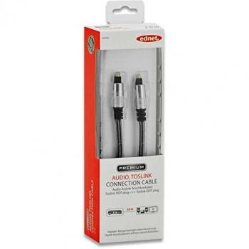 Ednet 2m Toslink m/m Cable de Audio Negro