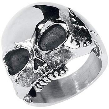 Herren: EtNox Hard & Heavy Skull Ring (Silver)