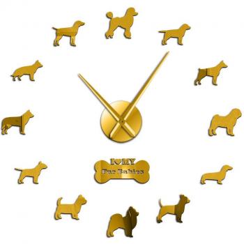 3D Dog Wall Clock