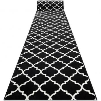 Tapis de couloir Trelis noir crème 100 cm