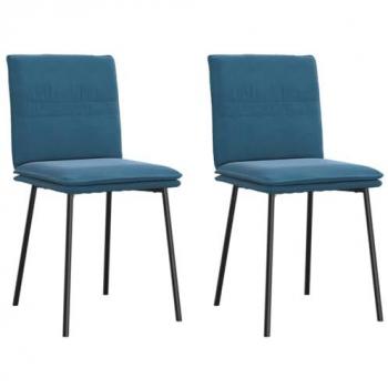 Sillas de Comedor en Terciopelo Azul VidaXL