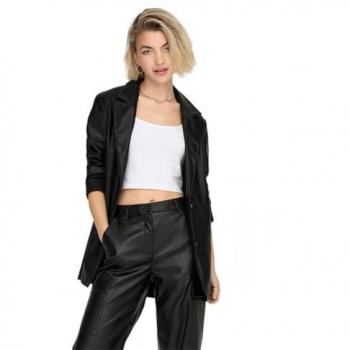 Heidi Blazer de Couro Preto