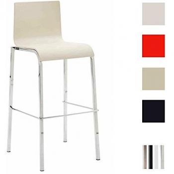 Barhocker KADO CLP – 75 cm Sitzhöhe, creme Sitz, chromfarbenes Gestell
