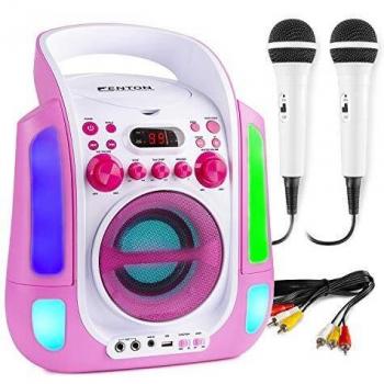 Système karaoké Fenton SBS30P lecteur CD + micro set, couleur rose