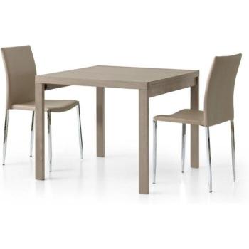 Table à manger carrée 90x90 cm extensible 180 cm gris