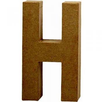 Lettre H en papier mâché 20,2 cm