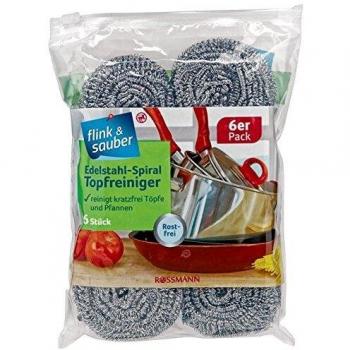 Spiral Topreiniger in Edelstahl, 6 Stück – Flink Qualität