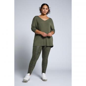Leggings Aderenti Plus Size Pitonati, Donna, Marrone, Taglia 52/54, Poliestere
