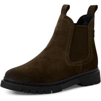 Infinity Leather Women's Tamaris Suede Chelsea Boot – Green, 3.5 US
